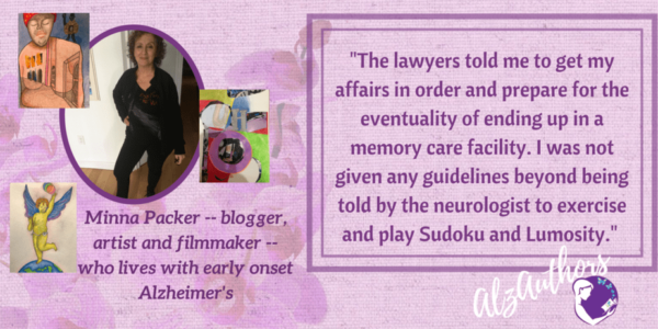 About Minna Packer, blogger of: Suddenly Mad, My Voyage Through Early Alzheimer’s